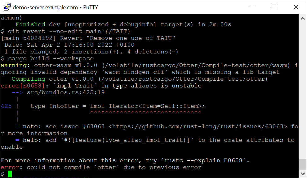 PuTTY configuration window with host name, port, and SSH session options
